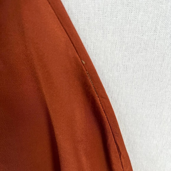ENZA COSTA Dress Womens XS 0 Rust Satin Bias Slip Maxi Spaghetti Strap NWOT - Picture 14 of 16